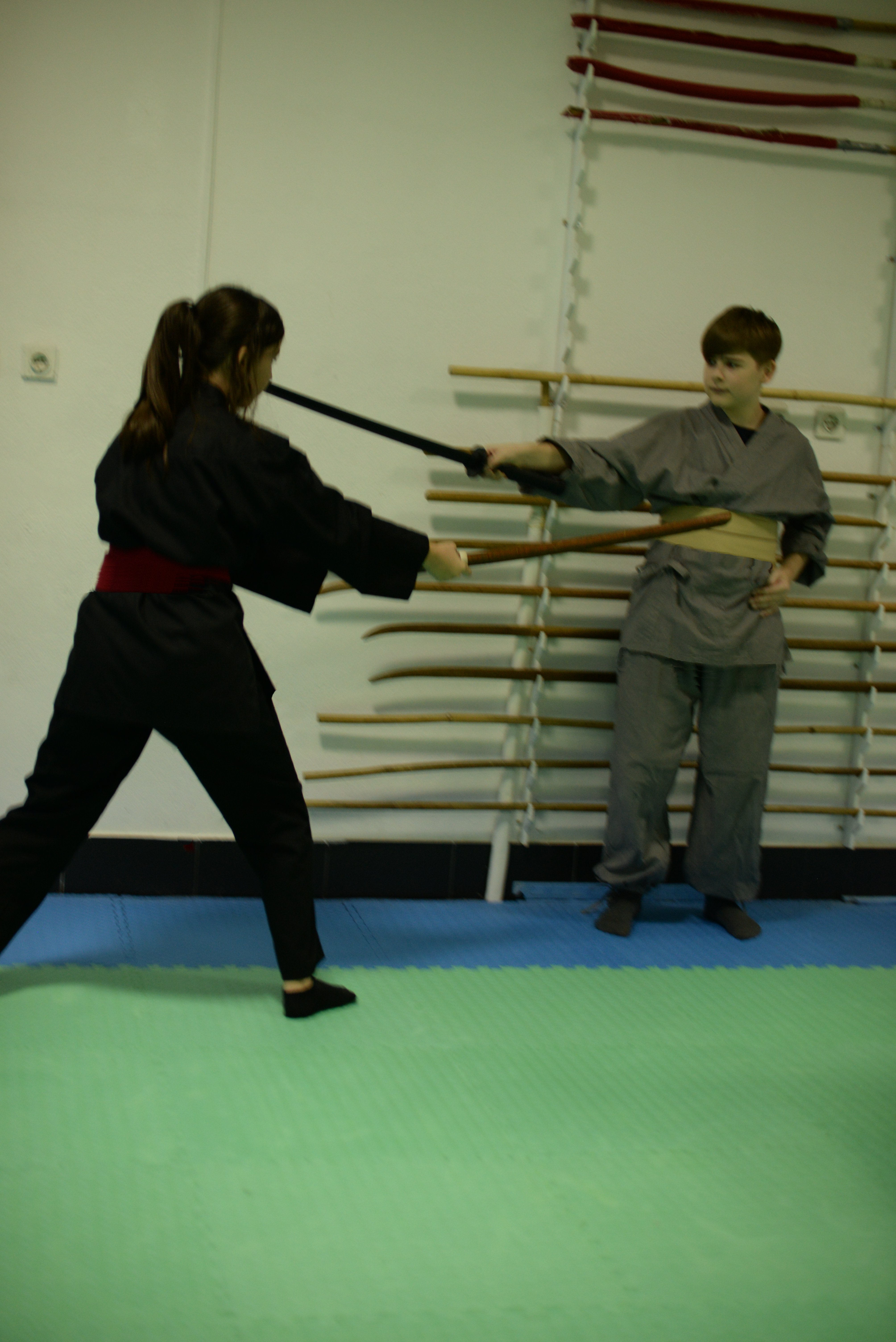 person practicing kenjutsu