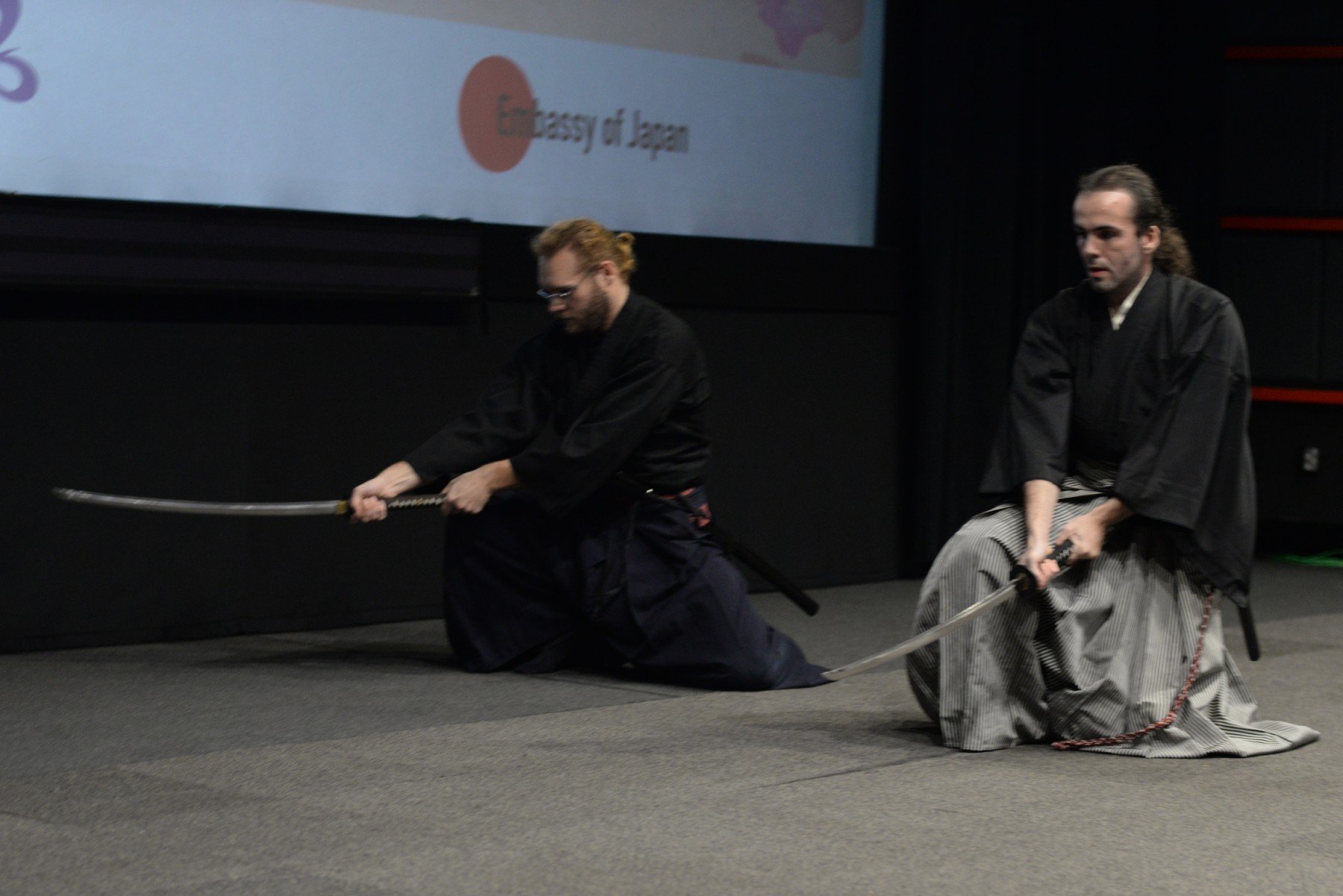 person practicing kenjutsu