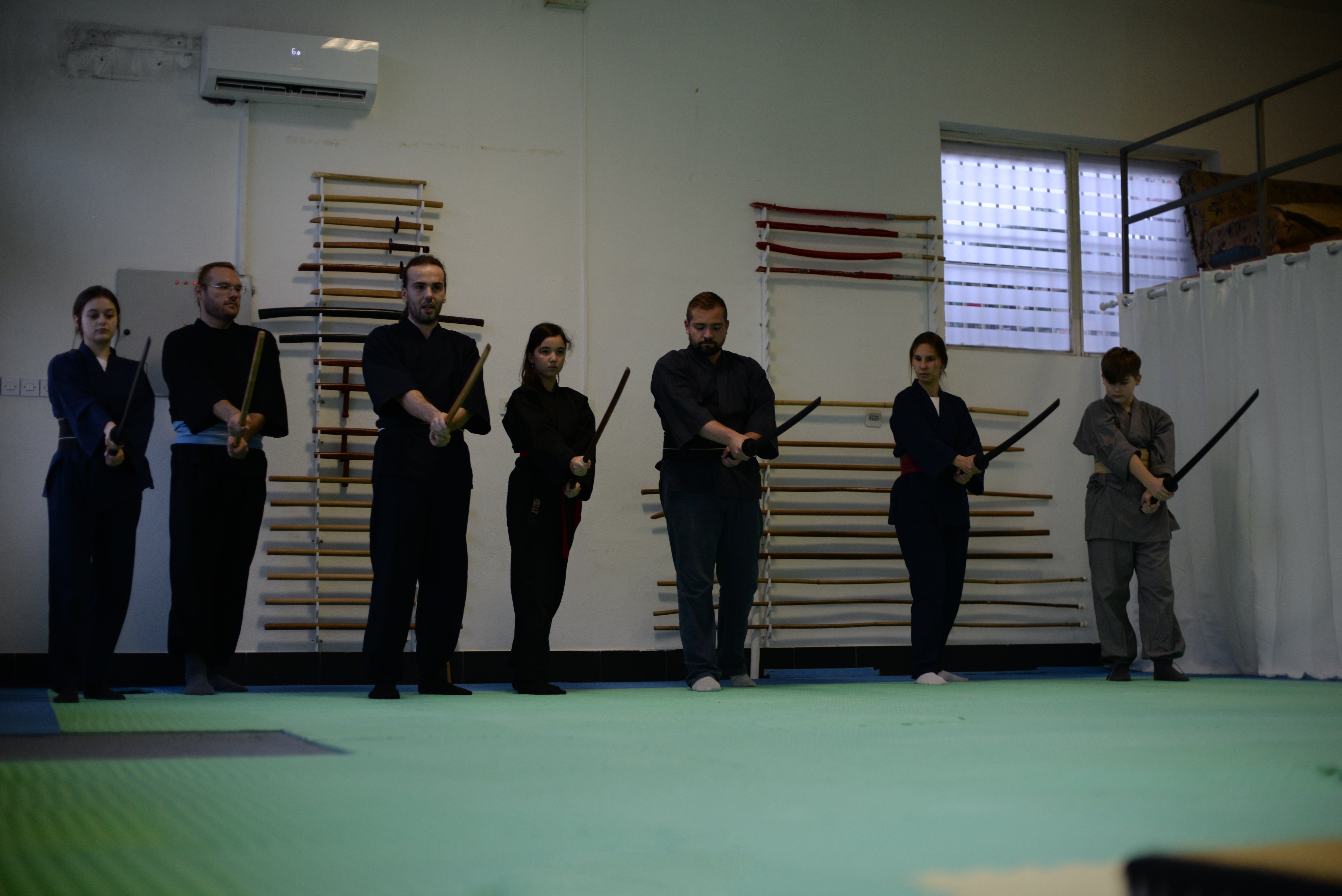 person practicing kenjutsu