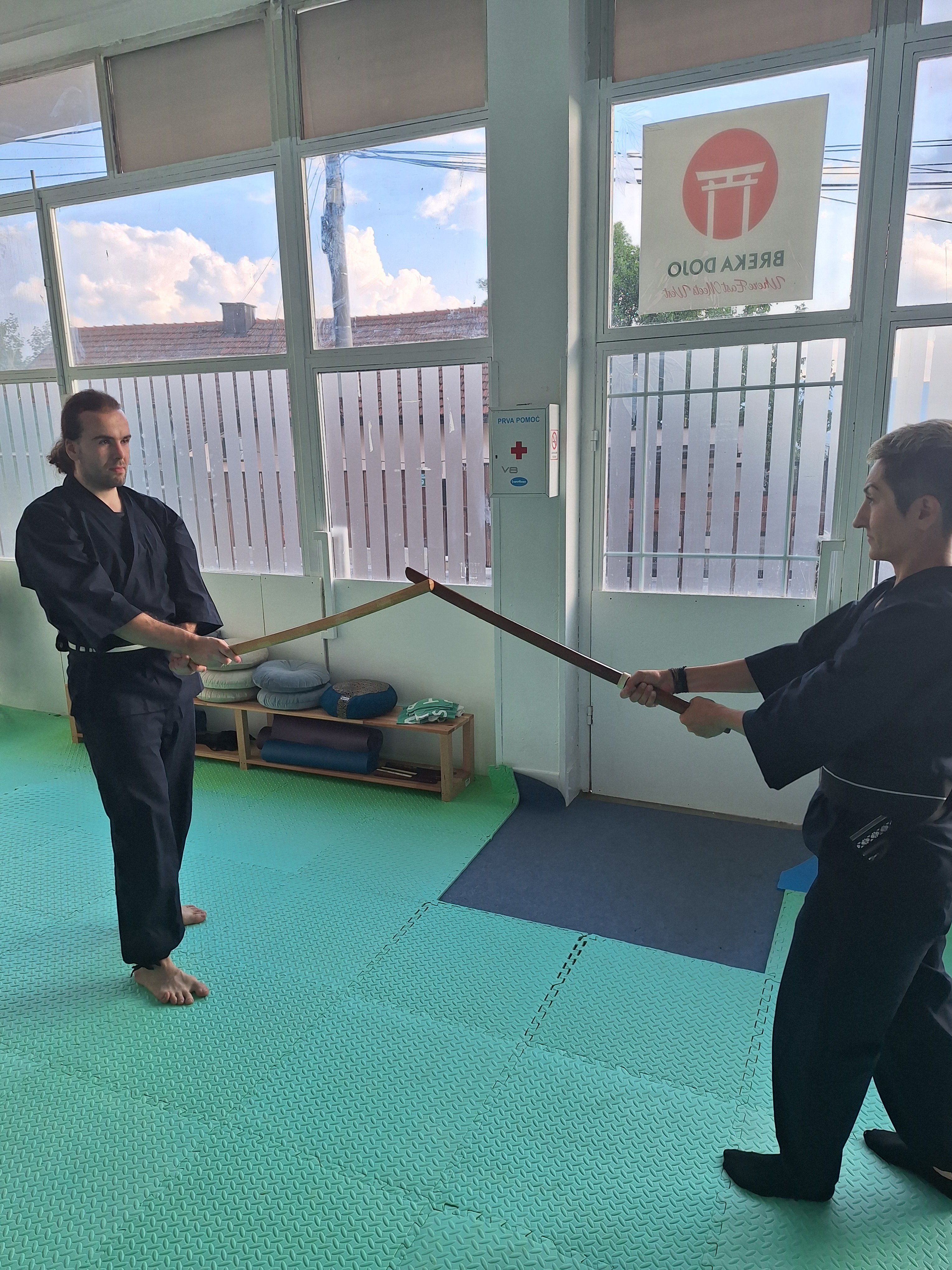 person practicing kenjutsu