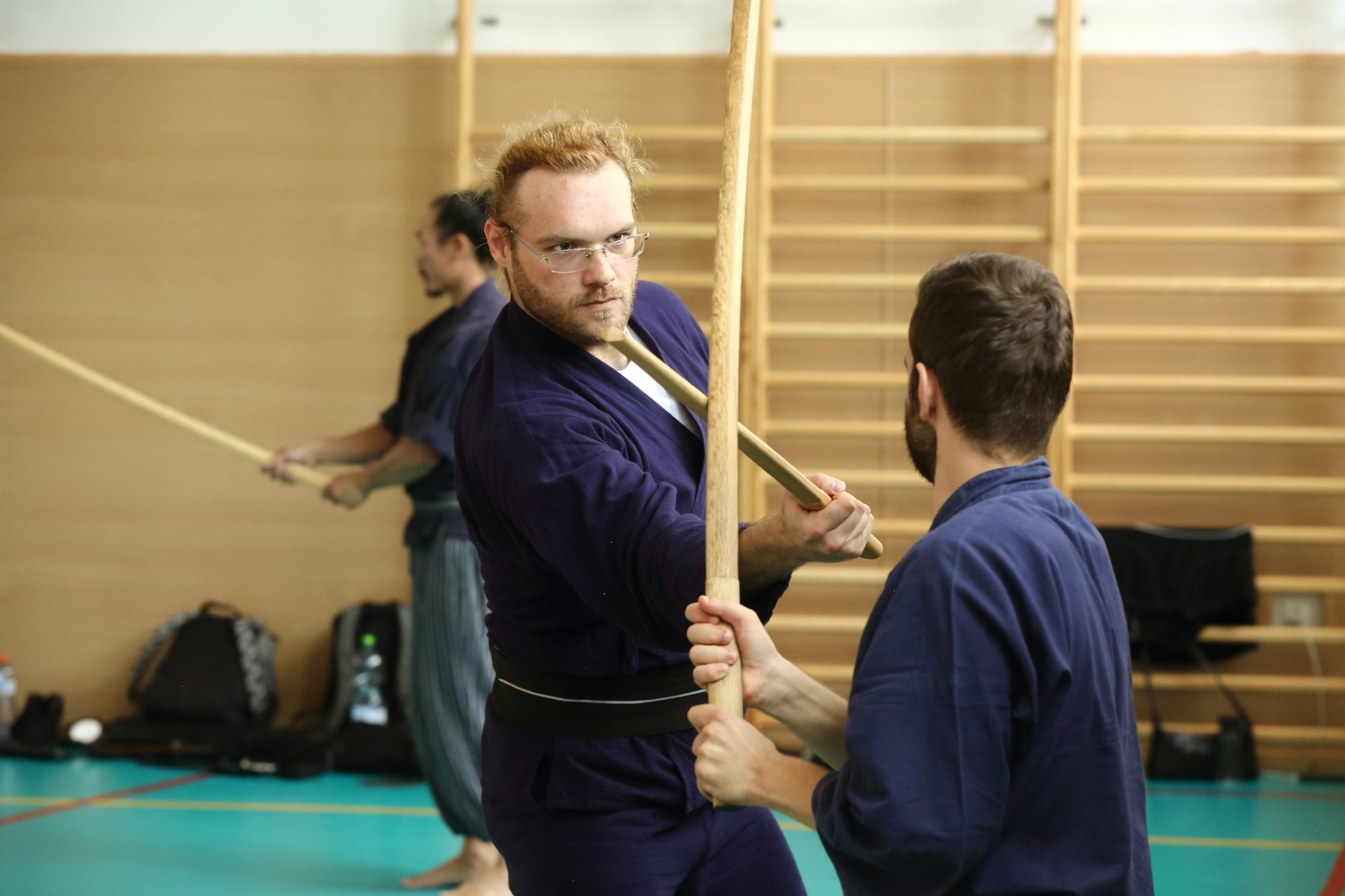 person practicing kenjutsu